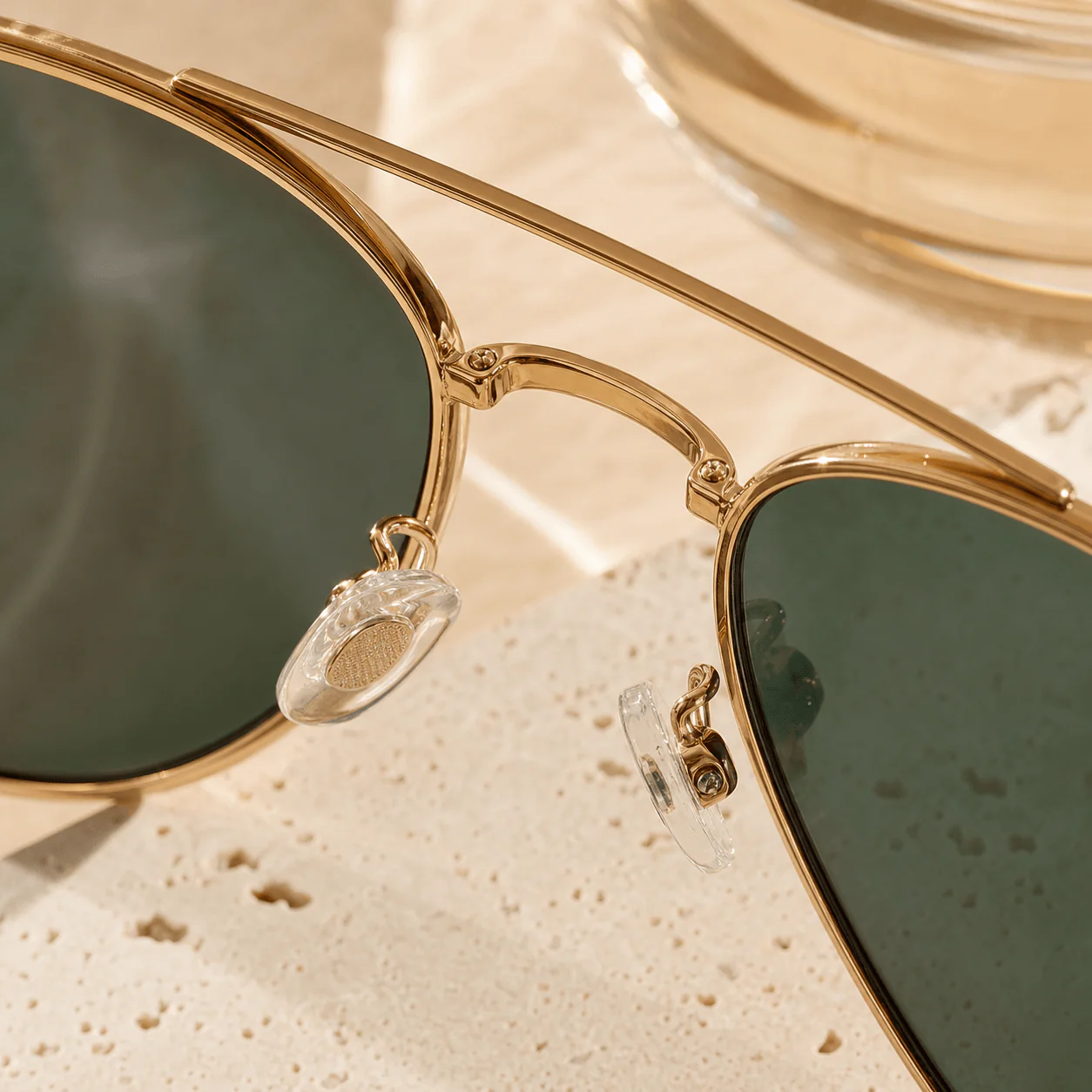 Ridge Aviator Sunglasses construction view