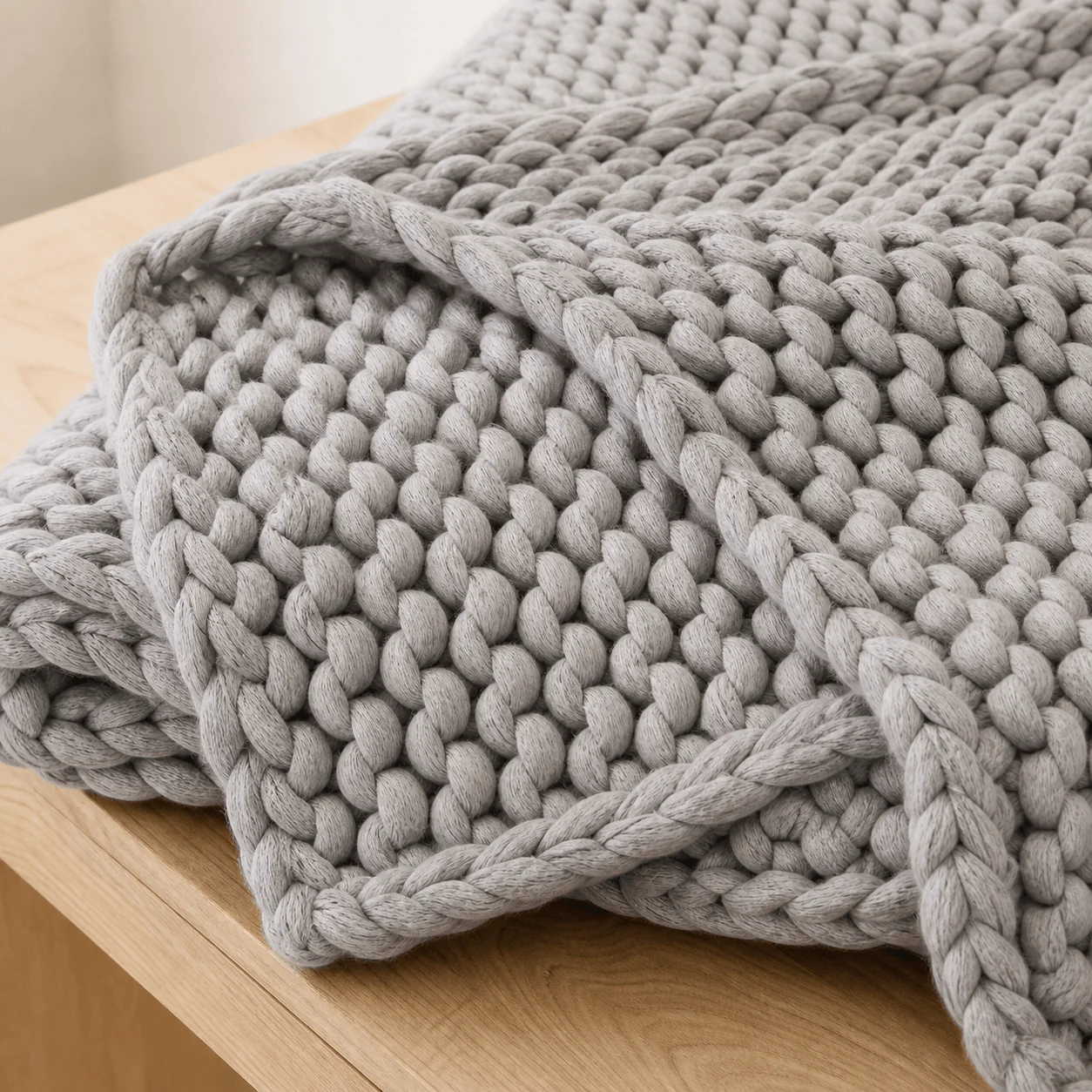 Weighted Knit Throw construction view
